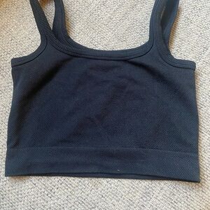 Black Ribbed Women's Crop Top